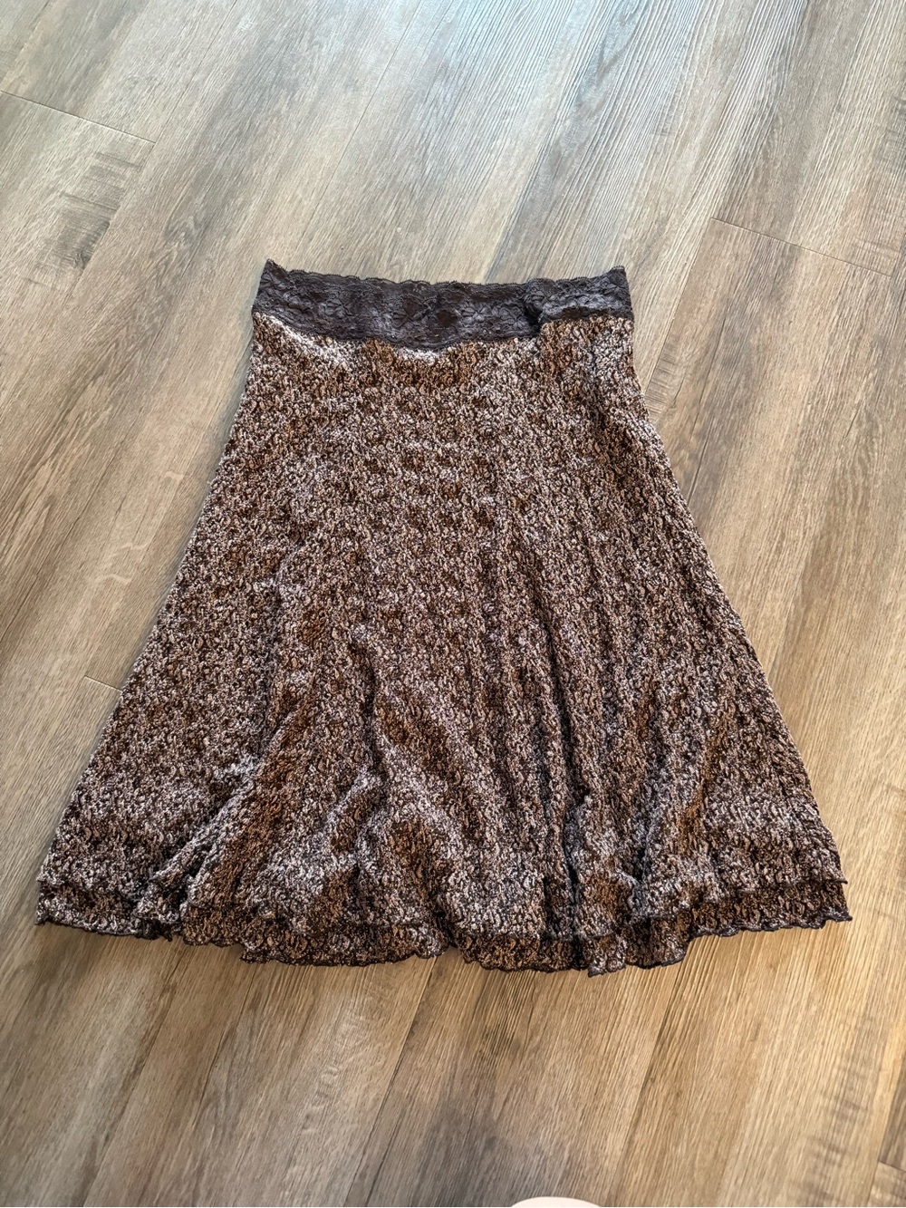 CAbi Brown Textured Midi Skirt
